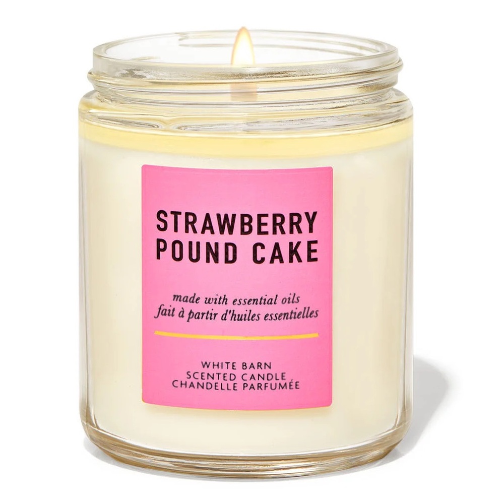 Bath & Body Works White Barn Strawberry Pound Cake Scented Candle